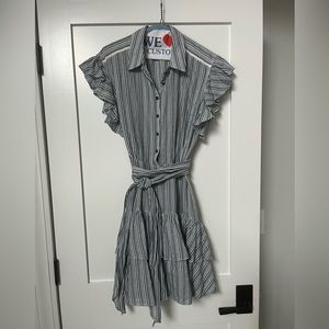 Rebecca Taylor Blue Striped Mini Dress